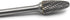 SF-5L6 Tungsten Carbide Burr - 6” Long Double Cut File, 1/2” Cutter Dia, 1/4" Shank, Tree Shape