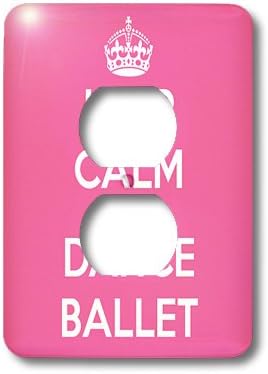 3dRose lsp_163927_6 Light Switch Cover, Keep Calm and Dance Ballet, Pink and White