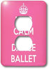 3dRose lsp_163927_6 Light Switch Cover, Keep Calm and Dance Ballet, Pink and White