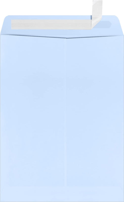 LUXPaper 9 x 12 Open End Window Envelopes | Peel & Press | Baby Blue | 80lb. Text | 50 Qty