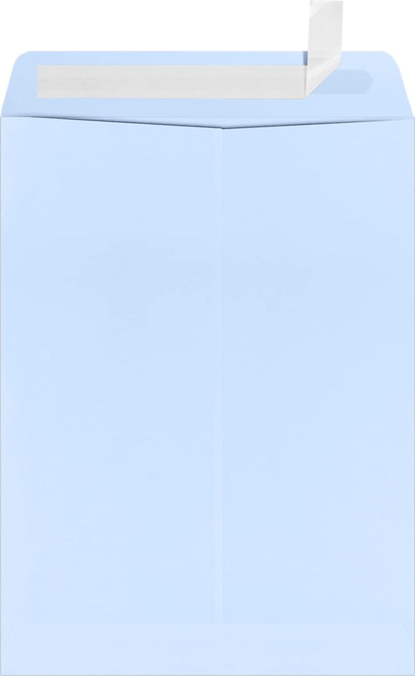 LUXPaper 9 x 12 Open End Window Envelopes | Peel & Press | Baby Blue | 80lb. Text | 50 Qty