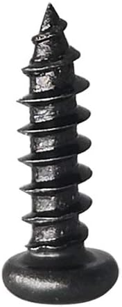 Alamic #8 X 1/2" Wood Screw Pan Head Phillips - Black Oxide Coated Wood Screws, 100 Pack
