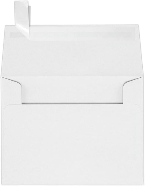 LUXPaper A2 Invitation Envelopes, Peel & Press, 4 3/8" x 5 3/4", White, 24lb. Text, 50 Qty