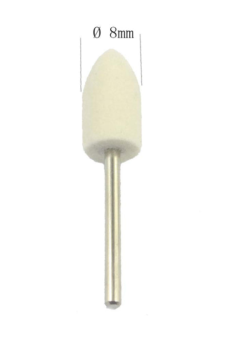 Luo ke 8mm Diameter Bullet Shape Polishing Buffing Wheels, Wool Felt Mounted Mandrel Grinding Bits for Rotary Tool