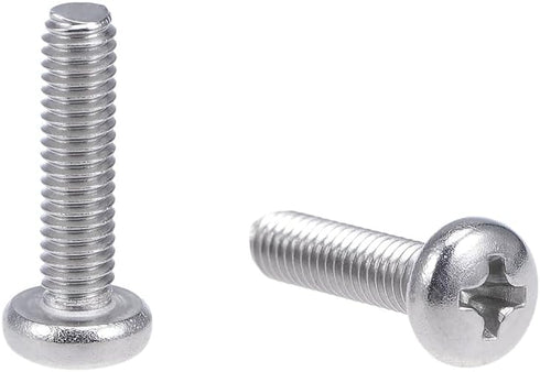 uxcell M4x16mm Machine Screws Pan Phillips Cross Head Screw 304 Stainless Steel Fasteners 30Pcs