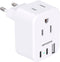 European Travel Plug Adapter USB C, US to Europe Plug Adapter with 2 Outlets 3 USB Ports, Type C Power Adapter for