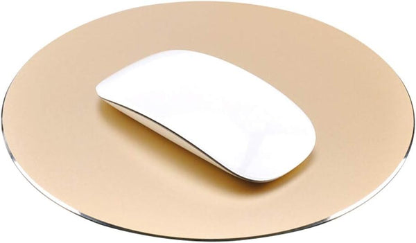 ProElife Premium Aluminum Metal Mouse Pad, Round, 8.66 Inch, Champagne Gold