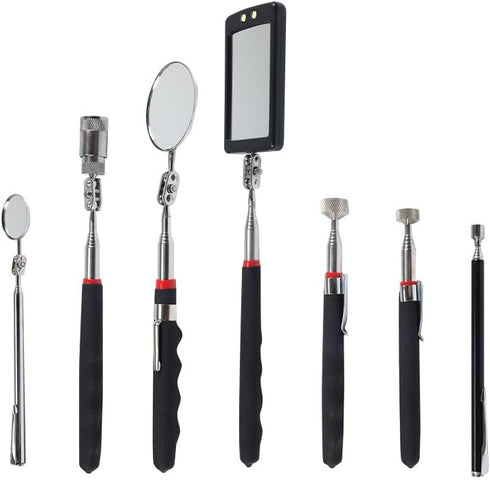 Telescoping Magnetic Pickup Tool Set, 3Pcs Round and Square Inspection Mirror Telescoping