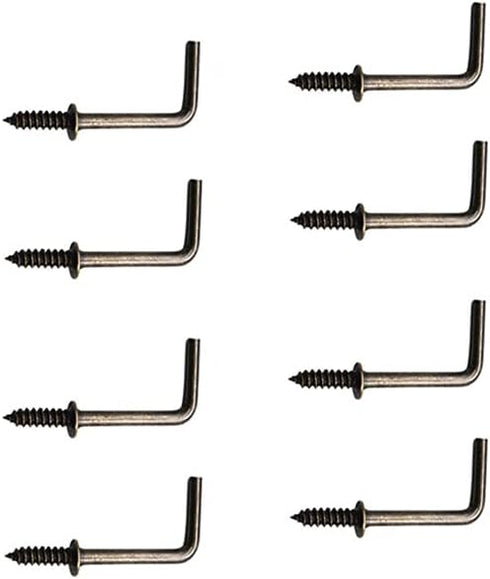 100 Pcs Small Screw in Hooks - 5/8" L Shape & Right Angle Bronze Hooks for Various Hanging Needs