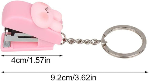 Mini Stapler Set, 5 Pcs Cute Key Chain Stapler with 5 Pcs Staples, Portable for Office