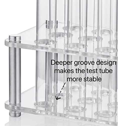 Ackers Transparent Acrylic Test Tube Bottle Small Glass Holder,Built-in Handle, 12 Tube Capacity, 1.1" (27mm) Holes for 80ML Test Tubes