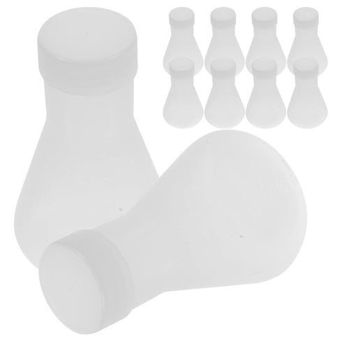 Hemobllo 50ML Plastic Conical Flask Set with Screw Caps and Clear Scale, Laboratory Supplies (10PCS)
