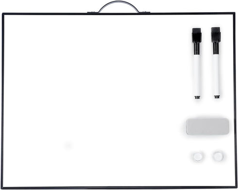 TSJ OFFICE Small White Board, 12 x 16 Inches, Portable Aluminum Frame Magnetic Dry Erase Board with Holder