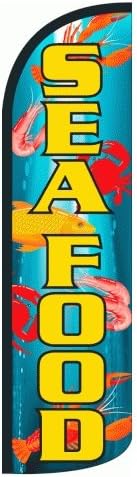 Alotta Signs SEAFOOD X-Large"WINDLESS" Swooper Flag