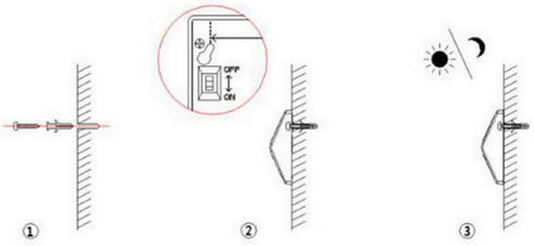 anso Waterproof Solar Garden Wall Lamp - LED Light Control (White)