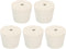 MECCANIXITY Rubber Tapered Plug 28mm to 37mm with 8mm Hole, White Test Tube Bungs (5 Pieces)