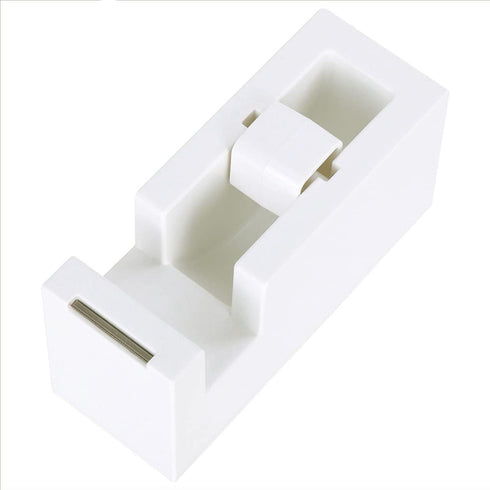 Desktop Tape Dispenser - Silicone Non-Skid Weighted Base Tape Cutter for Office, School, Home Supplies (Pure White)