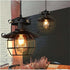 Ncescmal Pendant Lights, Retro Vintage Industrial Metal Cage Ceiling Light Antique Glass Wall Lamp Wall Sconce Ceiling