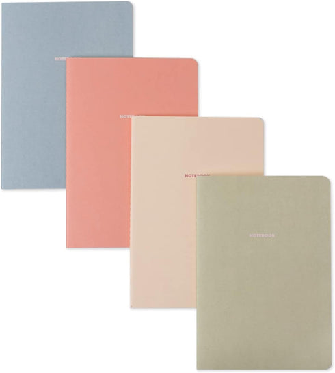 Notebook Journal - Pack of 8 A5 Notebooks, 5.5 x 8 in, Cute Soft Paper Cover for Travel, Meditation, Wedding