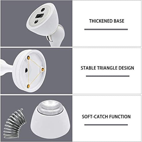 KOLAKO 6 Pack Magnetic Door Stoppers, Heavy Duty Wall Floor Mount Door Stops in White & Brushed Nickel