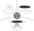 LightLabs Goof Ring Gloss 6 Pack 8.06" Diameter for 6" Cans. Inlcudes Mounting Tape to Fix Drywall Damage for Flush Mount Recessed Down Lights. 6.2" Inner Diameter Recessed Light Cover Glossy White