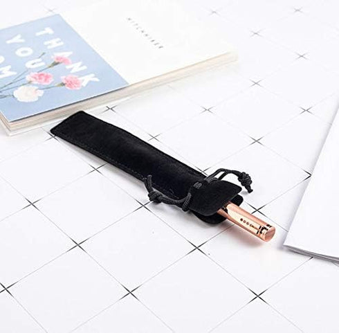 WAFJAMF 20pcs Velvet Drawstring Pen Pouch, Black Color Pencil Bag/Holder