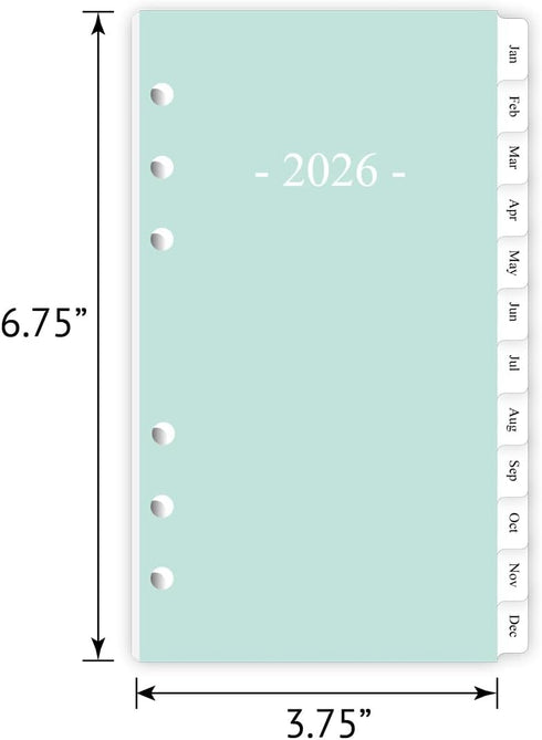 newestor 2026 Weekly & Monthly Planner Refill - Jan 2026 - Dec 2026, Personal Compact Size 3 (3-3/4" x 6-3/4")