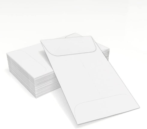 LUXPaper #1 Coin Envelopes Bright White 2 1/4" x 3 1/2" 24lb Text, 250 Qty for Coins, Receipts, & More
