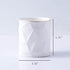 Ceramic Irregular Round Pen Holder, Cute Stand Gold Line Pencil Cup Pot, Desk Organizer for Girls Makeup Brushes, White