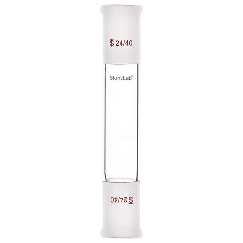 stonylab Glass Connecting Adapter, Borosilicate Glass 90mm for Two 24/40 Ground Outer Standard Taper Joints Lab Supply