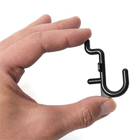 Jucoan 200 Pack J Shape Pegboard Hooks, Black Plastic Assortment for 1/4" Pegboard, Garage Tool Storage Organizer