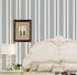 F1340-3 Stripe Peel and Stick Wallpaper 17.7" x 9.8ft, Silver White/Black Removable Self-Adhesive Contact Paper
