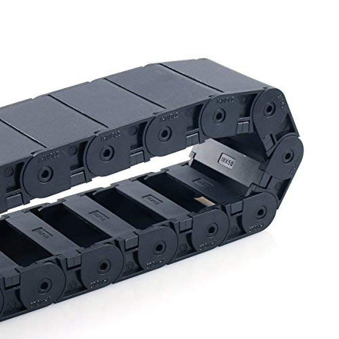 URBEST 18mm x 50mm Black Plastic Flexible Nested Drag Chain Cable Carrier, 1M for Electrical Machines