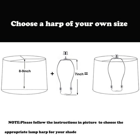 HanWenHone Holder7 Inch -2 SetDetachable 2 Lamp Shade Harp Lamp Harp Kit Shade Holder for Table & Floor Lamps DIY