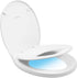 Round Toilet Seat with Slow Close Seat, Easy Clean, Plastic, White, Suitable