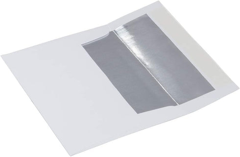 JAM PAPER A7 Invitation Envelopes - 5 1/4 x 7 1/4 - White with Silver Foil - 50/Pack