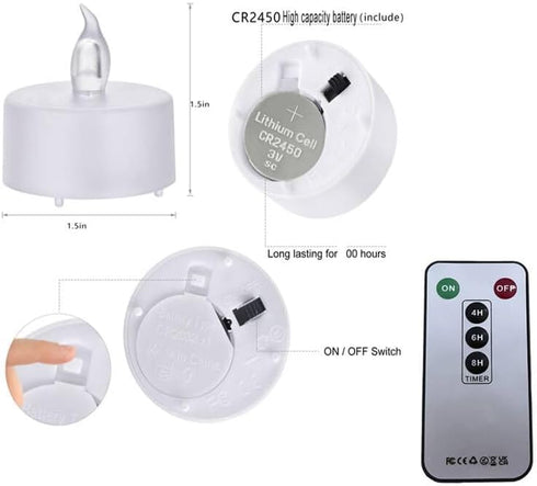 LED Tea Light flameless Candles: 24PACK with Remote Control Candle,Long Lasting 300+Hours,Battery Operated LED Tealights for Home Decoration Seasonal &Festival Celebration(White) by Boakboary