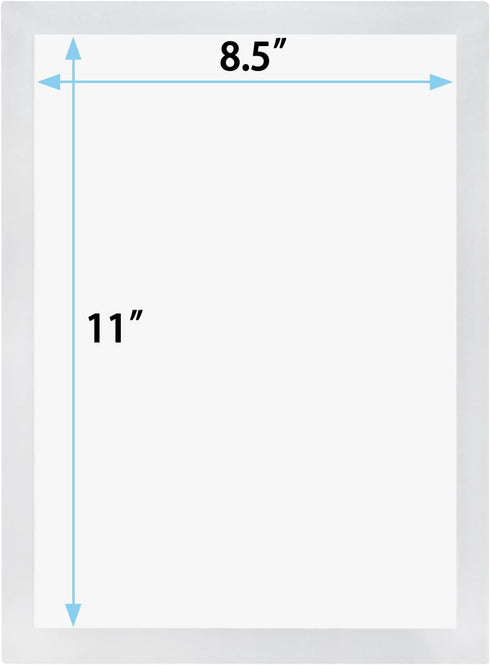 JIUYE 8.5x11 Paper(12Pcs,Silver) Magnetic Sign Holder,Self-Adhesive Magnetic Frames,Wall Mount Picture Display Frame