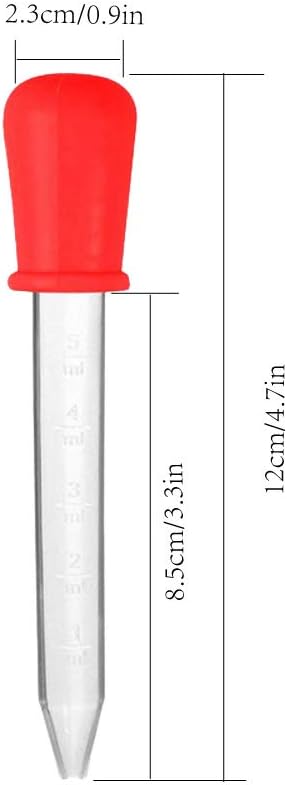 10 Pcs Liquid Droppers, Silicone and Plastic Pipettes with Bulb Tip for Candy Oil Kitchen Gummy Making, 5-ML