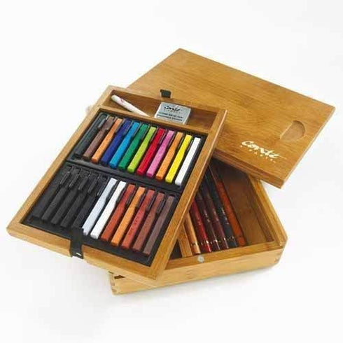 Set 30, Cont Paris Pastel Carr & Sketch Pencil Wood Box, of Assorted