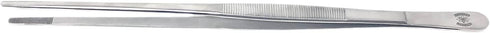 Stainless Steel General Application Lab Forceps with Straight Broad Strong Tips, 12 in. (300 mm)