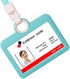 Badge Holder Silicone Horizontal ID Badge Card Holder with Lanyard Neck Strap for Business Card Offices Supplies
