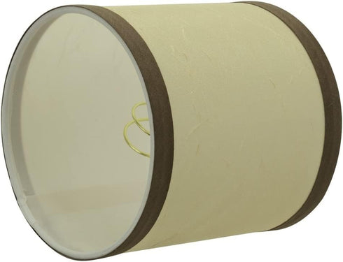 Aspen Creative 31194B 5" 5" 5" Small Clip-On Drum Lamp Shade in Beige and Brown, Top x Bottom x Slant Height