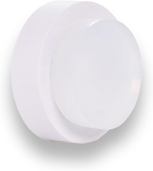 EVI Door Stop - White Stainless Steel Door Stop with Adhesive and Screw Fastening, Protective Rubber