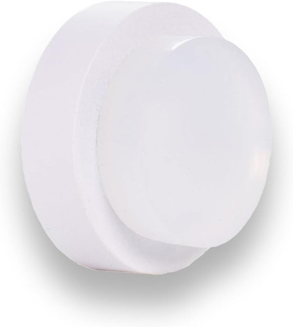 EVI Door Stop - White Stainless Steel Door Stop with Adhesive and Screw Fastening, Protective Rubber