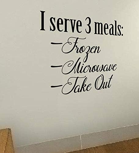 DNVEN 19 inches 24 inches 3 Frozen Kitchen Rules x I Serve Meals Microwave Take Out Nifty Words Kitchen Vinyl Removable