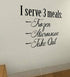 DNVEN 19 inches 24 inches 3 Frozen Kitchen Rules x I Serve Meals Microwave Take Out Nifty Words Kitchen Vinyl Removable