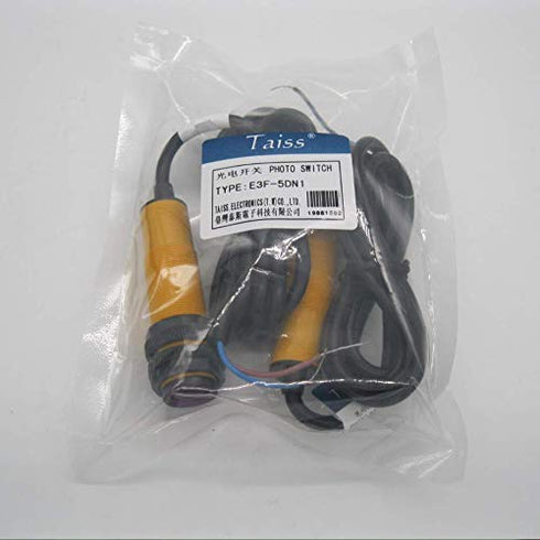 Taiss/ 1 Pair Photoelectric Sensor M18 Infrared Ray Through-Beam Reflection Switch NPN NO 6-36VDC with Mounting Bracket