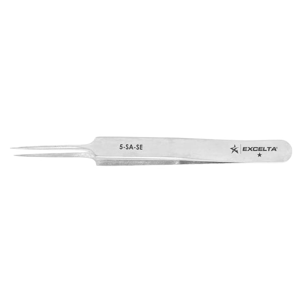 Excelta Ultra Fine Point Tweezers, Mini Straight Tapered, 4.25" Anti-Magnetic Stainless Steel