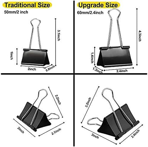 Extra Large Binder Clips 2.4 Inch Length for Office (18 Pcs) by Ufmarine
